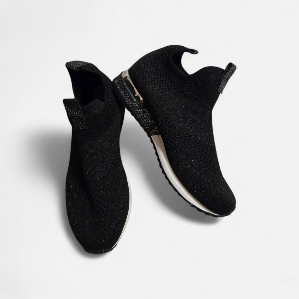 Black Knit Slip-On Sneakers By Urban Sport Size 8 EUC